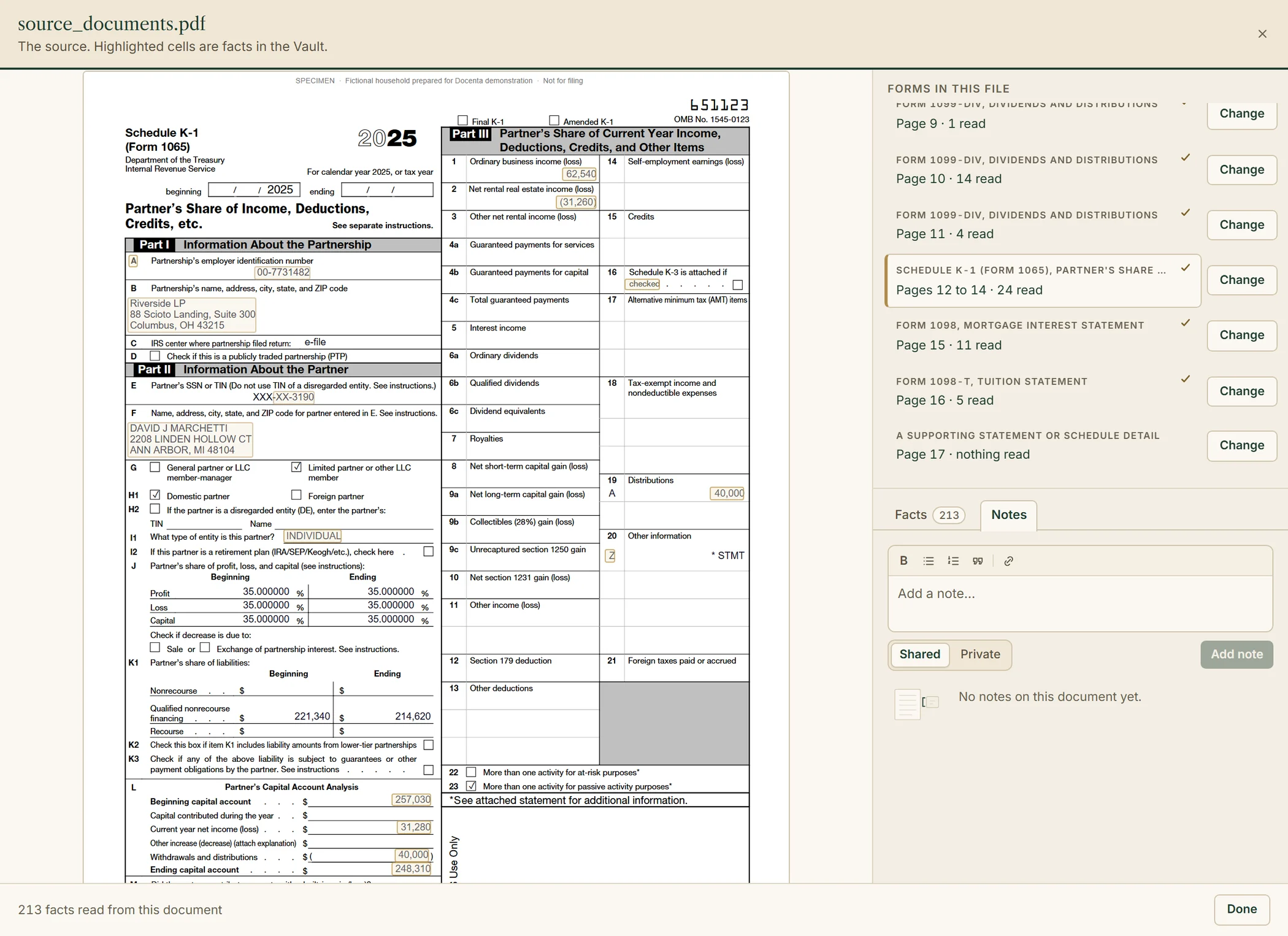 The Extractor: Schedule K-1 · pages 12 to 14 · 24 read.